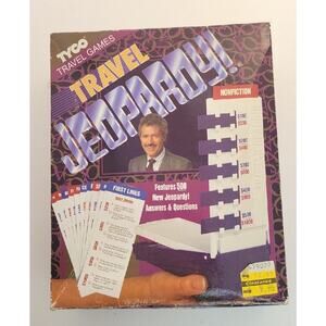 TYCO Travel Jeopardy game-1993-original box-new, unused-Alex Trebek, TV tie in